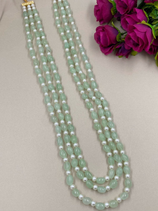 White Pearl Necklace with Green Jade Clasp – Gump's